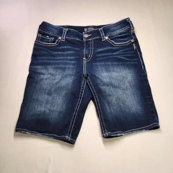 Silver Jeans Pants - ⭐Silver Jeans Co. Suki Mid Rise Bermuda Shorts – W33 – Dark Wash Curvy Fit Denim